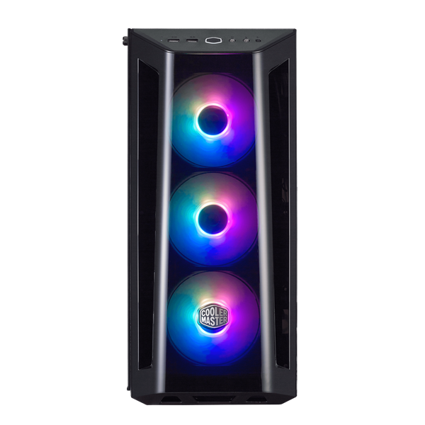 COOLER MASTER Ház Midi ATX MasterBox MB520 ARGB + 4db Ventilátor, Tápegység nélkül, Üvegfalú, Fekete - Image 2