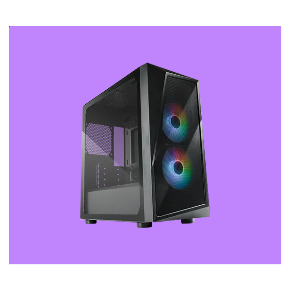 COOLER MASTER Ház Mini Tower CMP 320, 2x ARGB Ventilátor, Tápegység nélkül, fekete - Image 1