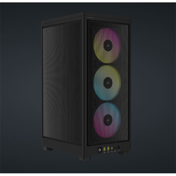 CORSAIR Ház 2000D RGB AIRFLOW Mini-ITX, 3xAF120 RGB SLIM Ventillátorral, SFX Tápegység nélkül, Edzett Üveg, fekete - Image 1