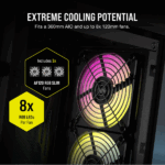 CORSAIR Ház 2000D RGB AIRFLOW Mini-ITX, 3xAF120 RGB SLIM Ventillátorral, SFX Tápegység nélkül, Edzett Üveg, fekete - Image 5