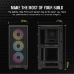 CORSAIR Ház 2000D RGB AIRFLOW Mini-ITX, 3xAF120 RGB SLIM Ventillátorral, SFX Tápegység nélkül, Edzett Üveg, fekete - Image 7