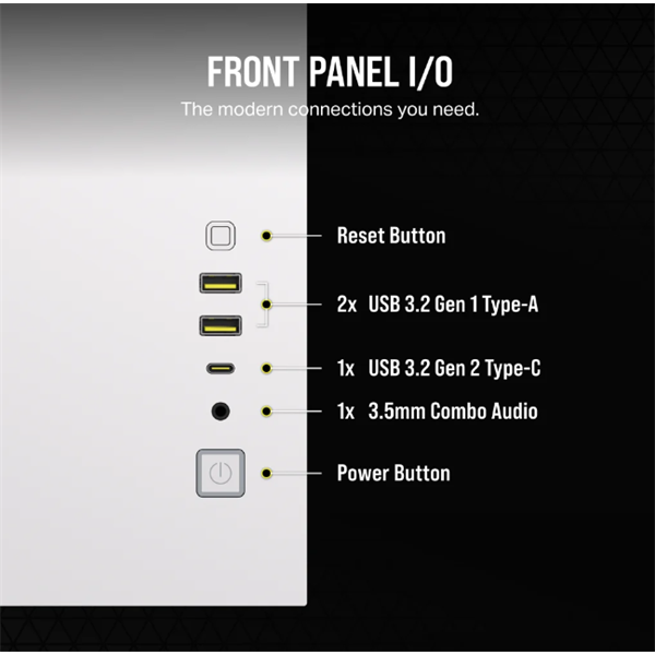 CORSAIR Ház 2500D AIRFLOW, Tápegység nélkül, Edzett Üveg, fehér - Image 7