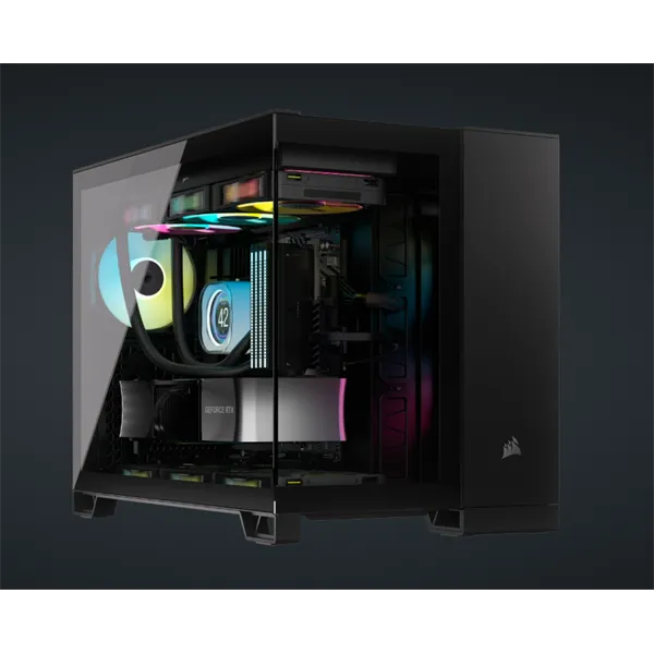 CORSAIR Ház Micro-ATX 2500X, Tápegység nélkül, Edzett Üveg, fekete