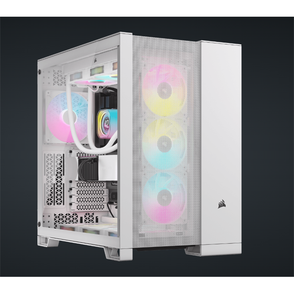 CORSAIR Ház 6500D AIRFLOW Dual Chamber, Tápegység nélkül, Edzett Üveg, fehér - Image 2