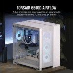 CORSAIR Ház 6500D AIRFLOW Dual Chamber, Tápegység nélkül, Edzett Üveg, fehér - Image 6