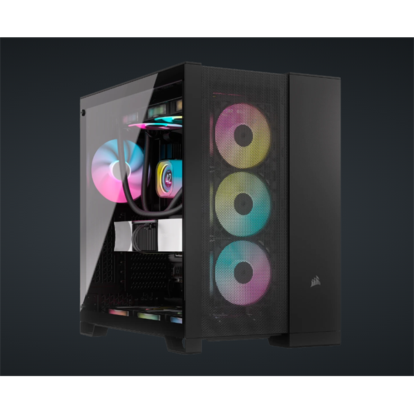 CORSAIR Ház 6500D AIRFLOW Dual Chamber, Tápegység nélkül, Edzett Üveg, fekete - Image 1