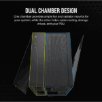 CORSAIR Ház 6500D AIRFLOW Dual Chamber, Tápegység nélkül, Edzett Üveg, fekete - Image 3