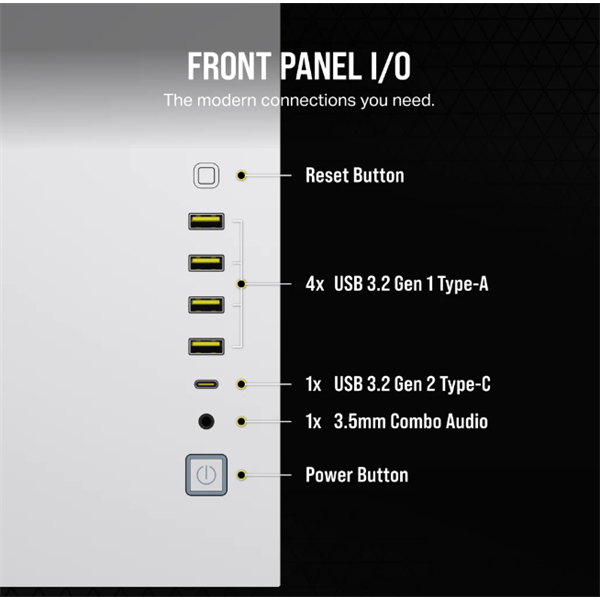 CORSAIR Ház 6500X Dual Chamber, Tápegység nélkül, Edzett Üveg, fehér - Image 6