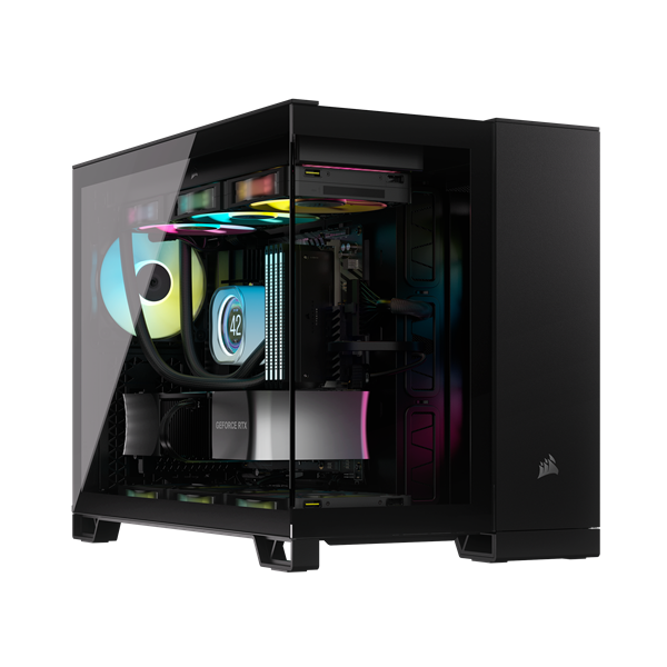 CORSAIR Ház iCUE LINK 2500X RGB, 2x RX120 RGB Ventilátor, Tápegység nélkül, Edzett Üveg, fekete - Image 1
