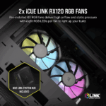 CORSAIR Ház iCUE LINK 2500X RGB, 2x RX120 RGB Ventilátor, Tápegység nélkül, Edzett Üveg, fekete - Image 7