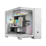 CORSAIR Ház iCUE LINK 2500X RGB Dual Chamber, 2xRX120 RGB Ventilátor, Tápegység nélkül, Edzett Üveg, fehér