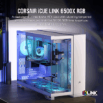 CORSAIR Ház iCUE LINK 6500X RGB, 3x iCUE LINK RX120 RGB Ventilátor, Tápegység nélkül, Edzett Üveg, fehér - Image 3
