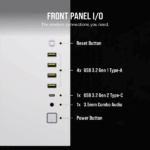 CORSAIR Ház iCUE LINK 6500X RGB, 3x iCUE LINK RX120 RGB Ventilátor, Tápegység nélkül, Edzett Üveg, fehér - Image 10