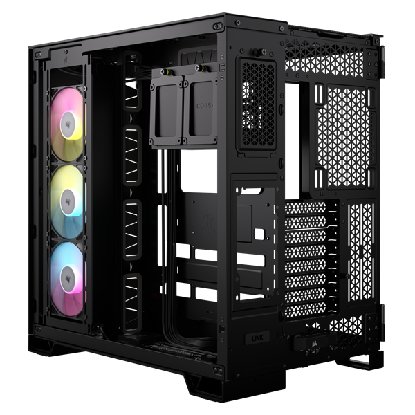 CORSAIR Ház iCUE LINK 6500X RGB, 3x iCUE LINK RX120 RGB Ventilátor, Tápegység nélkül, Edzett Üveg, fekete - Image 3