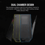 CORSAIR Ház iCUE LINK 6500X RGB, 3x iCUE LINK RX120 RGB Ventilátor, Tápegység nélkül, Edzett Üveg, fekete - Image 4