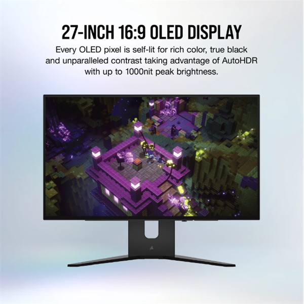 CORSAIR Monitor Gaming 27" XENEON 27QHD240, 240Hz, OLED 2560x1440, G-SYNC - FreeSync, 2xHDMI2.1/1xDisplayport1.4 - Image 3