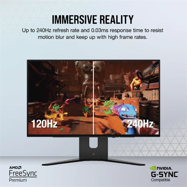 CORSAIR Monitor Gaming 27" XENEON 27QHD240, 240Hz, OLED 2560x1440, G-SYNC - FreeSync, 2xHDMI2.1/1xDisplayport1.4 - Image 4