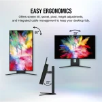 CORSAIR Monitor Gaming 27" XENEON 27QHD240, 240Hz, OLED 2560x1440, G-SYNC - FreeSync, 2xHDMI2.1/1xDisplayport1.4 - Image 8