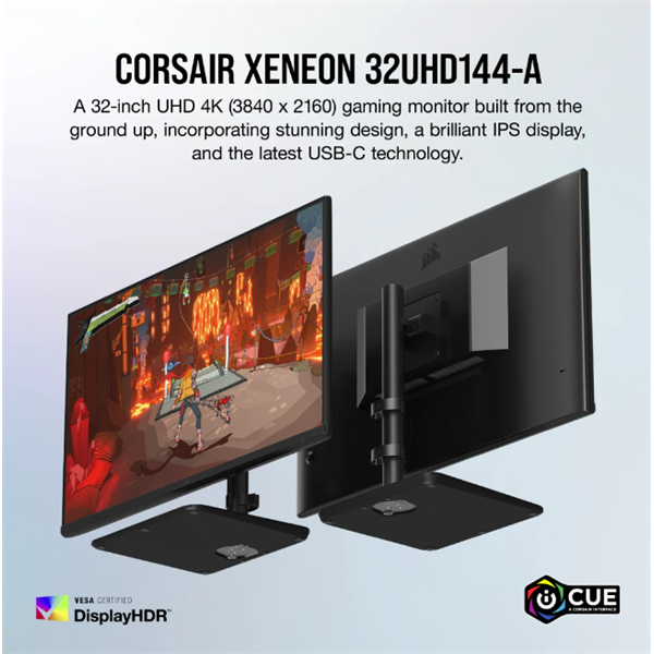 CORSAIR Monitor Gaming 32" XENEON 32UHD144-A, 144Hz, IPS UHD, 3840x2160, HDR600, 2xHDMI2.1/1xDisplayport1.4 - Image 2