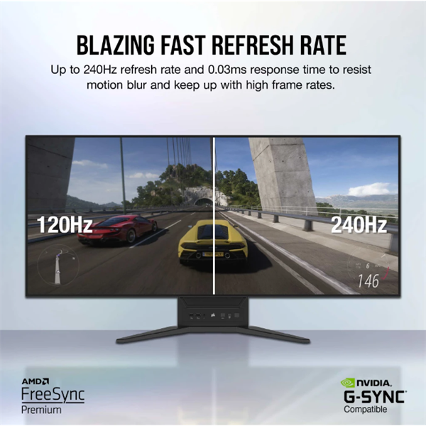 CORSAIR Monitor Gaming 45" XENEON FLEX 45WQHD240, 240Hz, OLED 3440x1440, HDR10, 2xHDMI2.1/1xDisplayport1.4 - Image 5