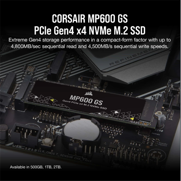 CORSAIR SSD MP600 GS M.2 2280 PCIe 4.0 1000GB NVMe - Image 2