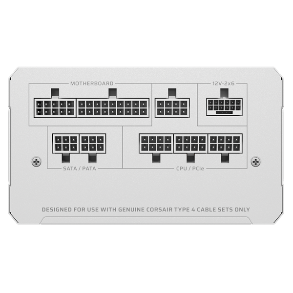 CORSAIR Tápegység Moduláris, RM1000e, 1000W, 12cm, ATX 3.1, PCIe 5.1, BOX, Cybenetics Gold, fehér - Image 2