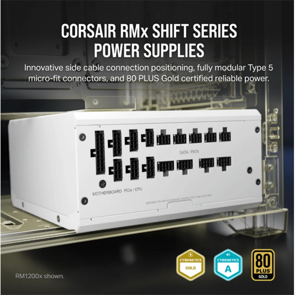 CORSAIR Tápegység Moduláris, RM850x Shift White, 850W, 14cm, 80+ Gold - Image 5