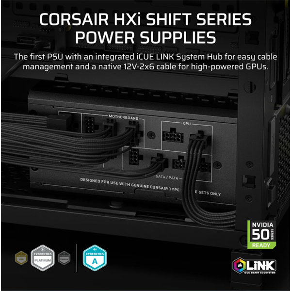Corsair iCUE LINK HXi SHIFT Series, iCUE LINK HX1500i SHIFT, 1500 Watt, Cybeneti - Image 2