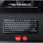 CORSAIR Vezeték Nélküli Billentyűzet Gaming, K65 PLUS 75%, Mechanikus, MLX Red switch, US, fekete