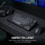 CORSAIR Vezeték Nélküli Billentyűzet Gaming, K65 PLUS 75%, Mechanikus, MLX Red switch, US, fekete - Image 2