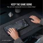 CORSAIR Vezeték Nélküli Billentyűzet Gaming, K65 PLUS 75%, Mechanikus, MLX Red switch, US, fekete - Image 7