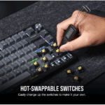 CORSAIR Vezeték Nélküli Billentyűzet Gaming, K65 PLUS 75%, Mechanikus, MLX Red switch, US, fekete - Image 8