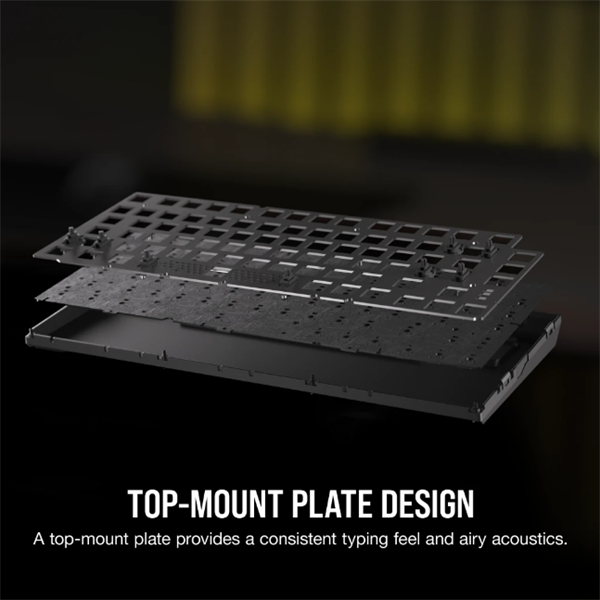 CORSAIR Vezeték Nélküli Billentyűzet Gaming, K65 PLUS 75%, Mechanikus, MLX Red switch, US, fekete - Image 10