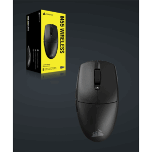 CORSAIR Vezeték Nélküli Egér Gaming, M55 Lightwight, 6 programozható gomb, Ultra-könnyű, 16000dpi, fekete