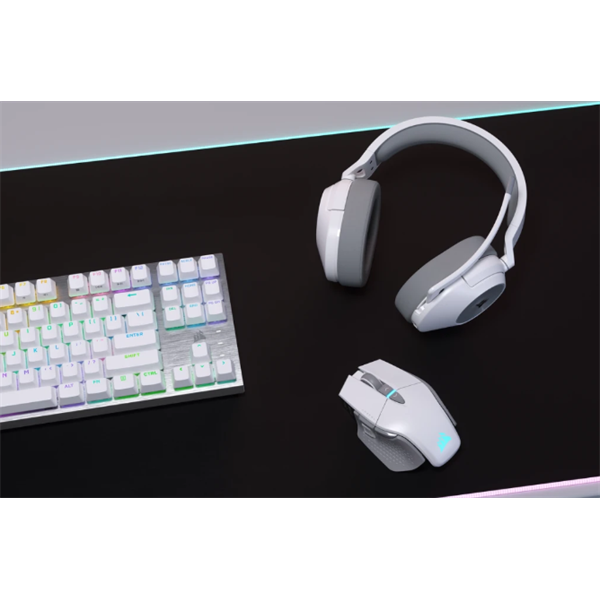 CORSAIR Vezeték Nélküli Headset, HS55 WIRELESS Gaming, 7.1 Hangzás, fehér - Image 8