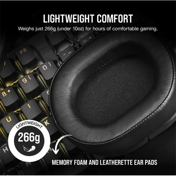 Corsair HS55 vezeték nélküli fekete gamer headset - Image 4