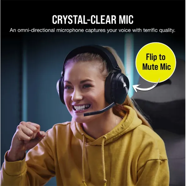 Corsair HS55 vezeték nélküli fekete gamer headset - Image 5