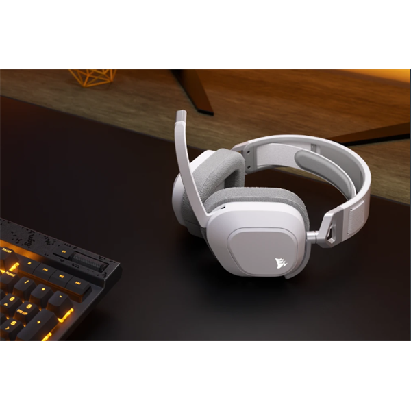 CORSAIR Vezeték Nélküli Headset, HS80 MAX RGB WIRELESS Gaming, Dolby Atmos hangzás, fehér - Image 9