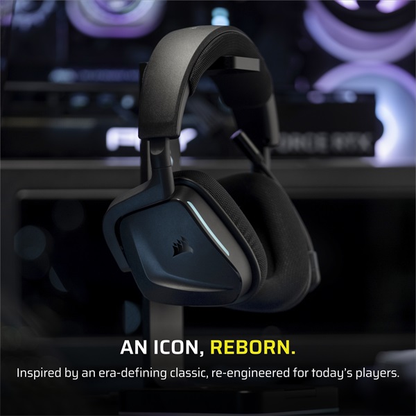 CORSAIR Vezeték Nélküli Headset, VOID v2 Wireless Gaming Headset, Dolby Atmos, carbon - Image 1