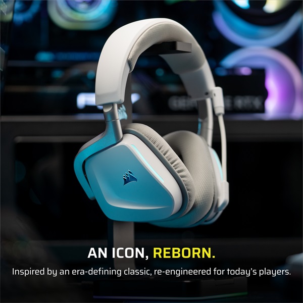 CORSAIR Vezeték Nélküli Headset, VOID v2 Wireless Gaming Headset, Dolby Atmos, fehér - Image 2