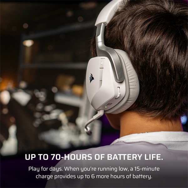 CORSAIR Vezeték Nélküli Headset, VOID v2 Wireless Gaming Headset, Dolby Atmos, fehér - Image 6