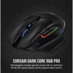CORSAIR Vezetékes/Vezeték Nélküli Egér Gaming, DARK CORE RGB PRO, 8 programozható gomb, RGB, 18000dpi, fekete