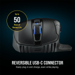 CORSAIR Vezetékes/Vezeték Nélküli Egér Gaming, DARK CORE RGB PRO, 8 programozható gomb, RGB, 18000dpi, fekete - Image 4