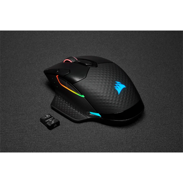 CORSAIR Vezetékes/Vezeték Nélküli Egér Gaming, DARK CORE RGB PRO, 8 programozható gomb, RGB, 18000dpi, fekete - Image 9