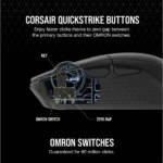 Corsair Katar Elite vezeték nélküli fekete gamer egér - Image 7