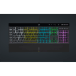 CORSAIR Vezetékes Billentyűzet Gaming, K55 RGB PRO, 6 programozható billentyű, Cseppálló, Csuklótámasz, US, fekete