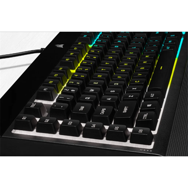 CORSAIR Vezetékes Billentyűzet Gaming, K55 RGB PRO, 6 programozható billentyű, Cseppálló, Csuklótámasz, US, fekete - Image 7