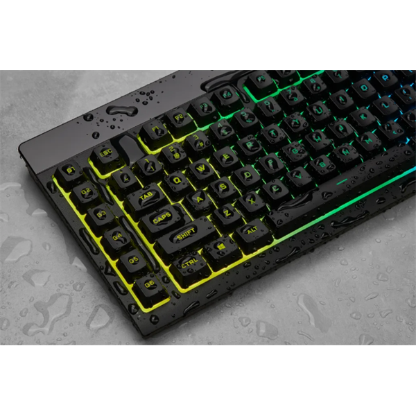 CORSAIR Vezetékes Billentyűzet Gaming, K55 RGB PRO, 6 programozható billentyű, Cseppálló, Csuklótámasz, US, fekete - Image 10