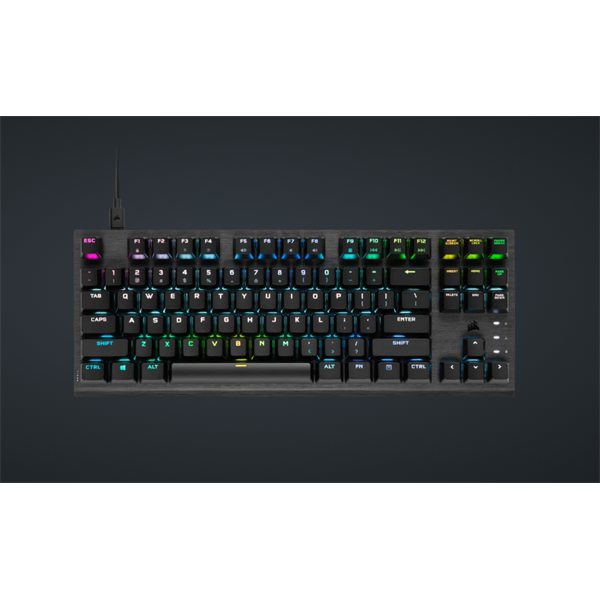 CORSAIR Vezetékes Billentyűzet Gaming, K60 PRO TKL RGB, Optical-Mechanical, Alumínium keret, US, fekete - Image 1