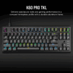 CORSAIR Vezetékes Billentyűzet Gaming, K60 PRO TKL RGB, Optical-Mechanical, Alumínium keret, US, fekete - Image 2